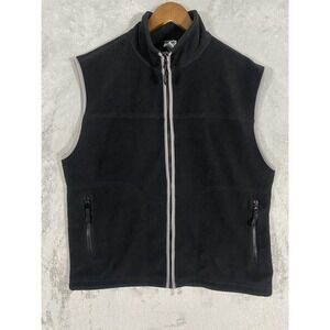 Vintage Old Navy Vest Mens Large Black Fleece Zip Pockets Outdoors Y2K Gorpcore